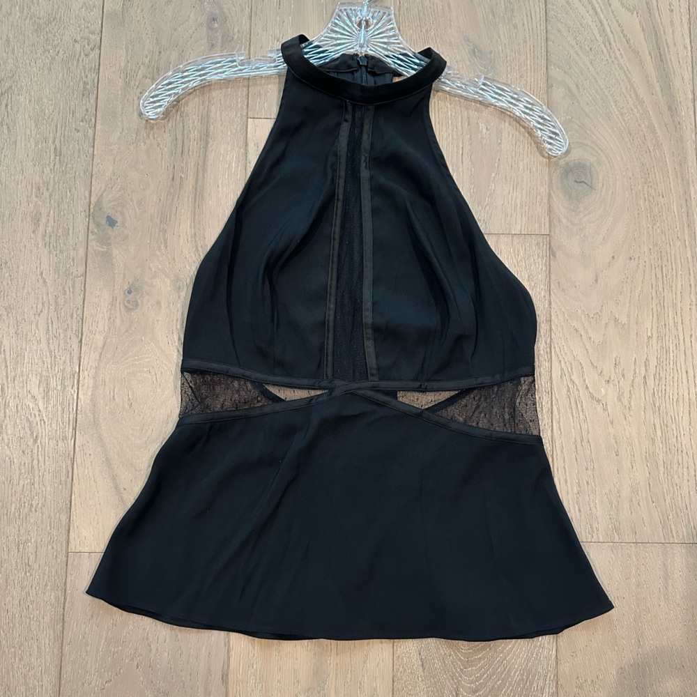 Express sheer cutout black top
